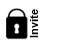 Icon to illustrate that people were recruited using an closed invitation strategy - Description: A closed padlock next to the word 'invite'