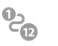 Icon to illustrate that people were involved using a top and tail approach - Description: Number 1 in a grey circle with a wiggly line leading to a Number 12 in a grey circle